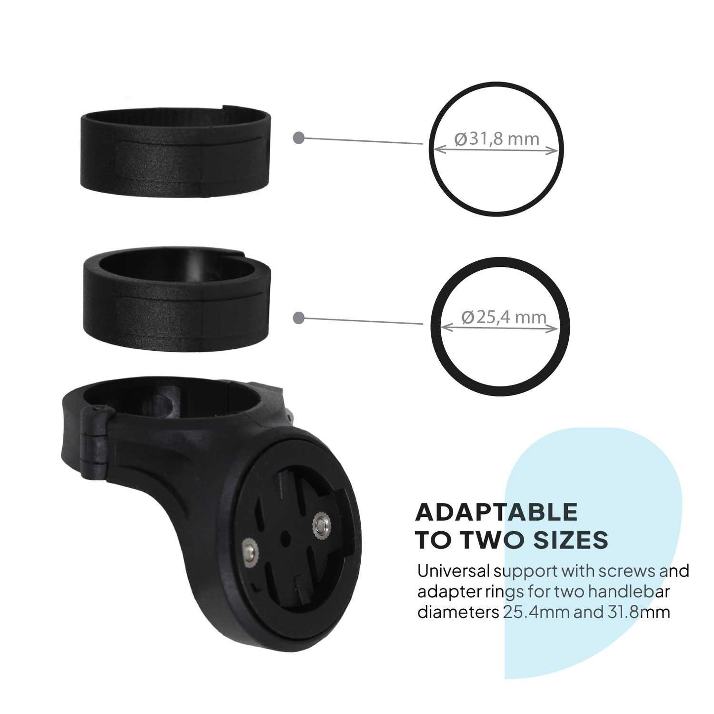 Soporte Edge Compatible con Dispositivos Garmin, Luces Varia RTL510 RTL515 RVR315, Compatible con accesorios GoPro
