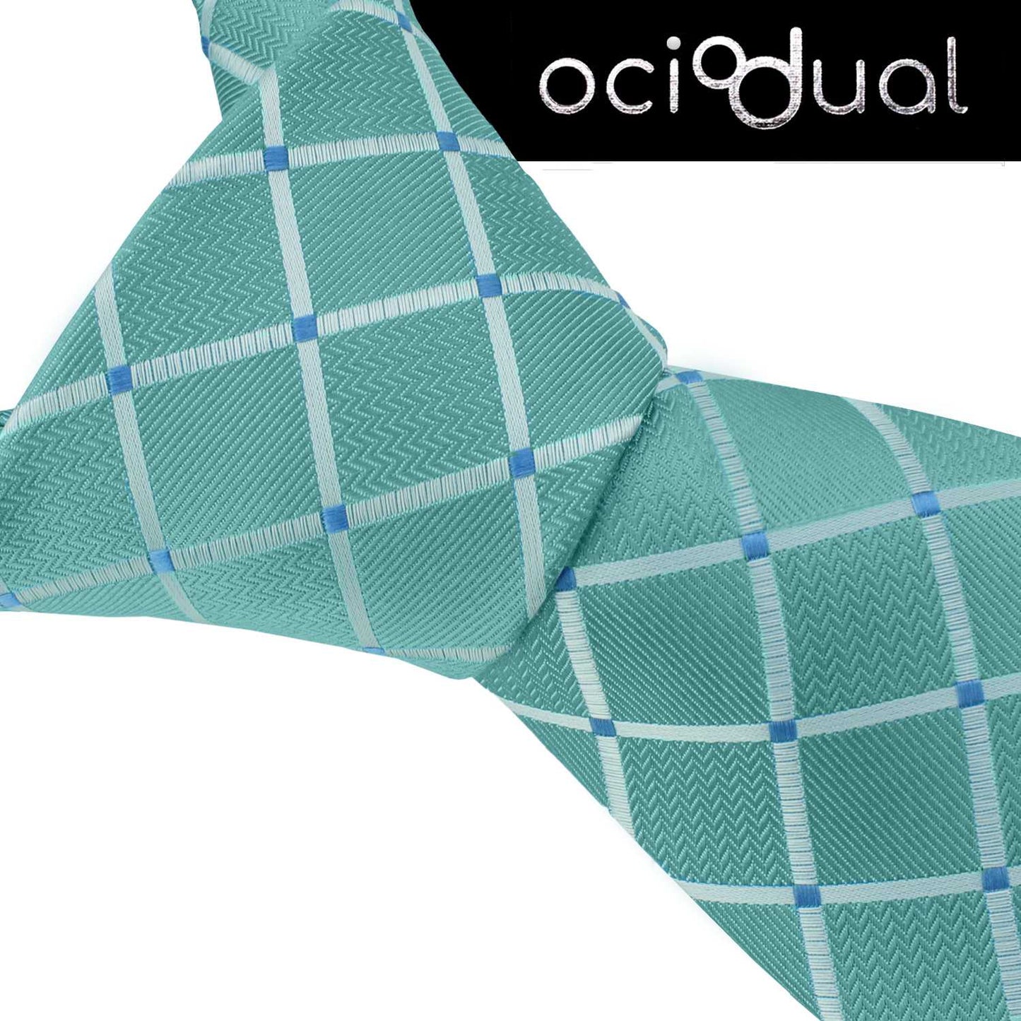 Corbata para Hombre, Conjunto de Corbata y Pañuelo de bolsillo, a Cuadros, Color Azul Claro, Hecha a mano, Elegante