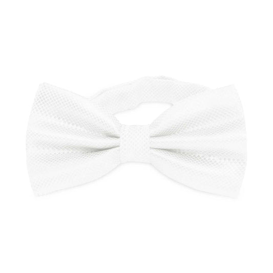 Pajarita Elegante a Cuadros para Hombre de color Blanco Diseño Unicolor con Cierre de Gancho Clip Ajustable, 12cm x 6cm, Celebraciones, Fiestas, Trabajo, Bodas y Eventos