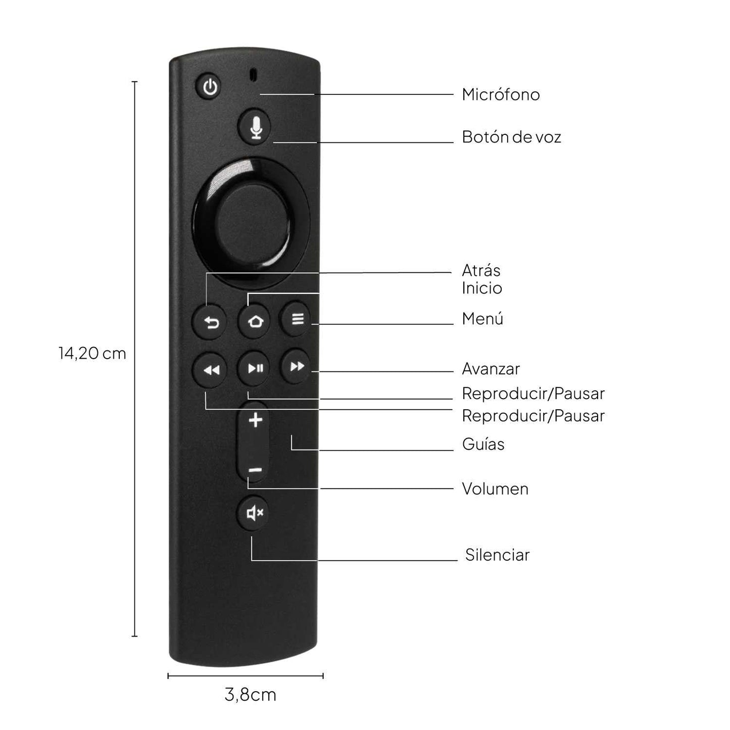 Mando para TV Firestick L5B83H con Función de Voz, Control Remoto Totalmente Compatible con Fire TV Stick 4K,Lite,2020,Cube