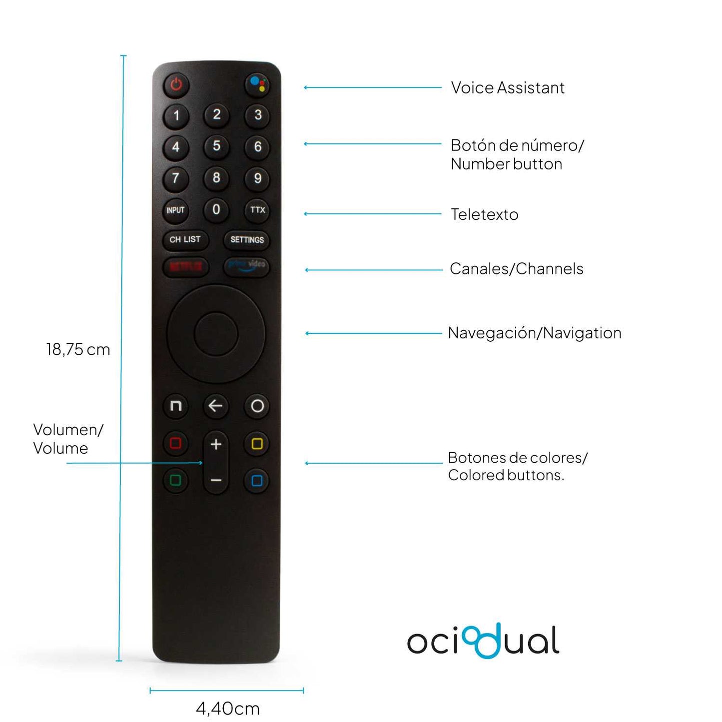 Mando a Distancia para Xiaomi TV XMRM-010 con Control de Voz,  Bluetooth, Google Voice Assistant, Compatible con Mi TV 4S