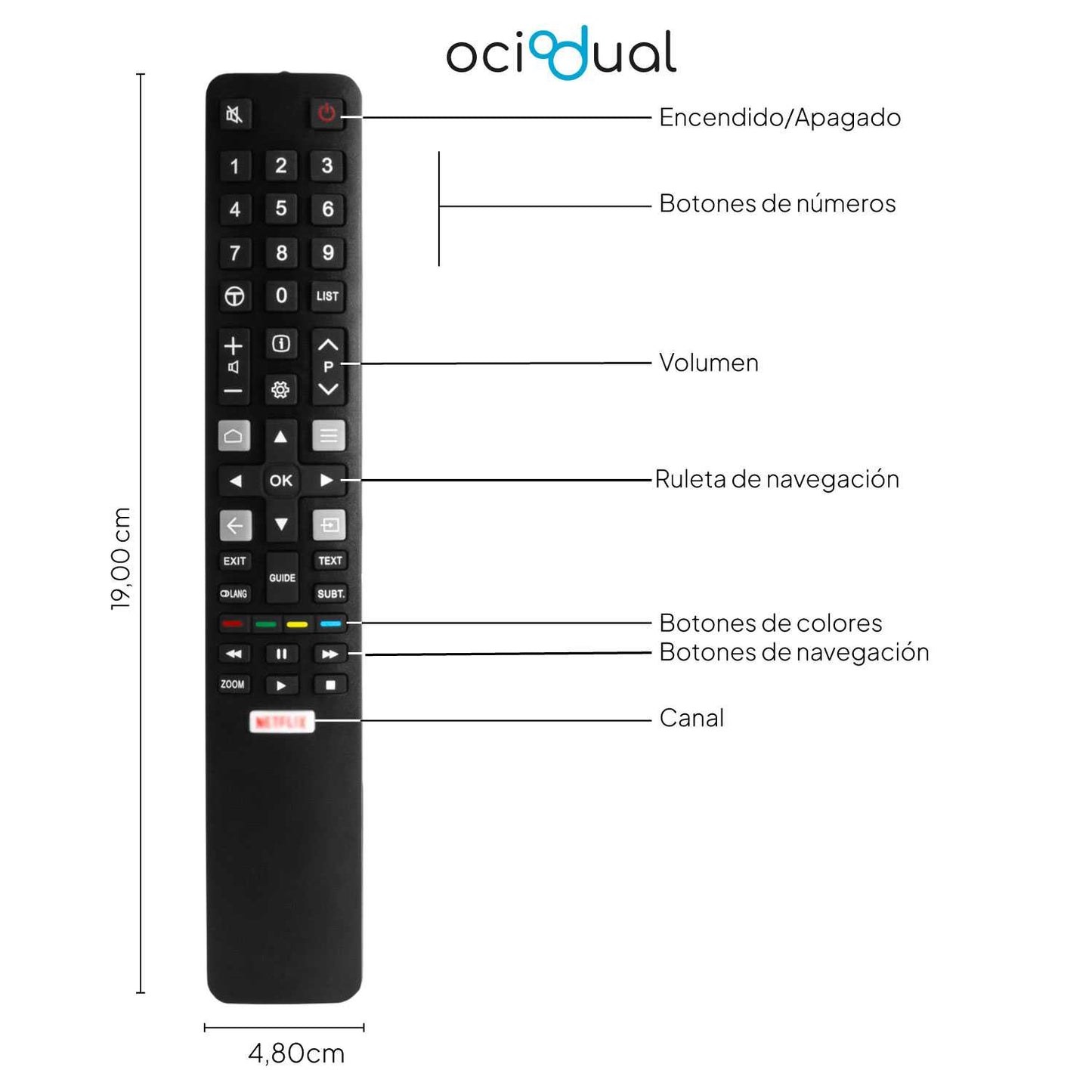 Mando a Distancia RC802N Repuesto Compatible con TCL Thomson Smart TV 4K UHD QLED TV, Mando Universal Compatible con