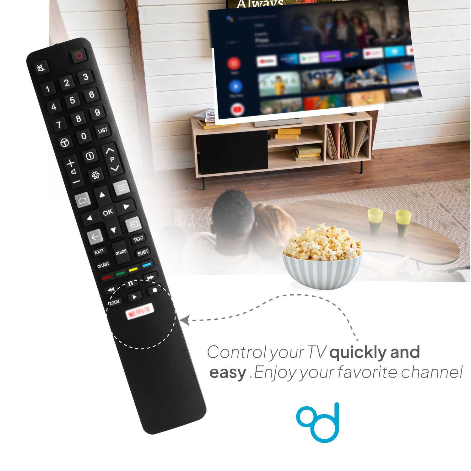 Mando a Distancia RC802N Repuesto Compatible con TCL Thomson Smart TV 4K UHD QLED TV, Mando Universal Compatible con