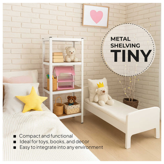 OcioDual Estanteria Metalica Blanca Tiny, Estanteria Almacenaje Trastero, 150x60x30cm, Estante Cocina, Estanterias Almacenaje