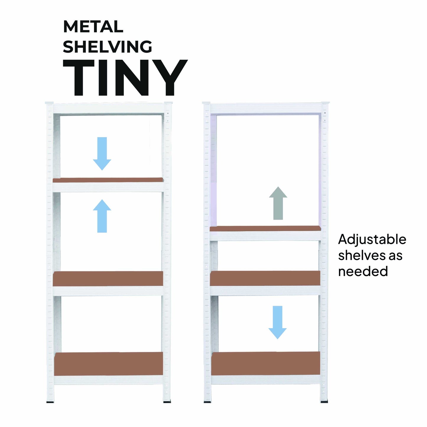 OcioDual Estanteria Metalica Blanca Tiny, Estanteria Almacenaje Trastero, 150x60x30cm, Estante Cocina, Estanterias Almacenaje