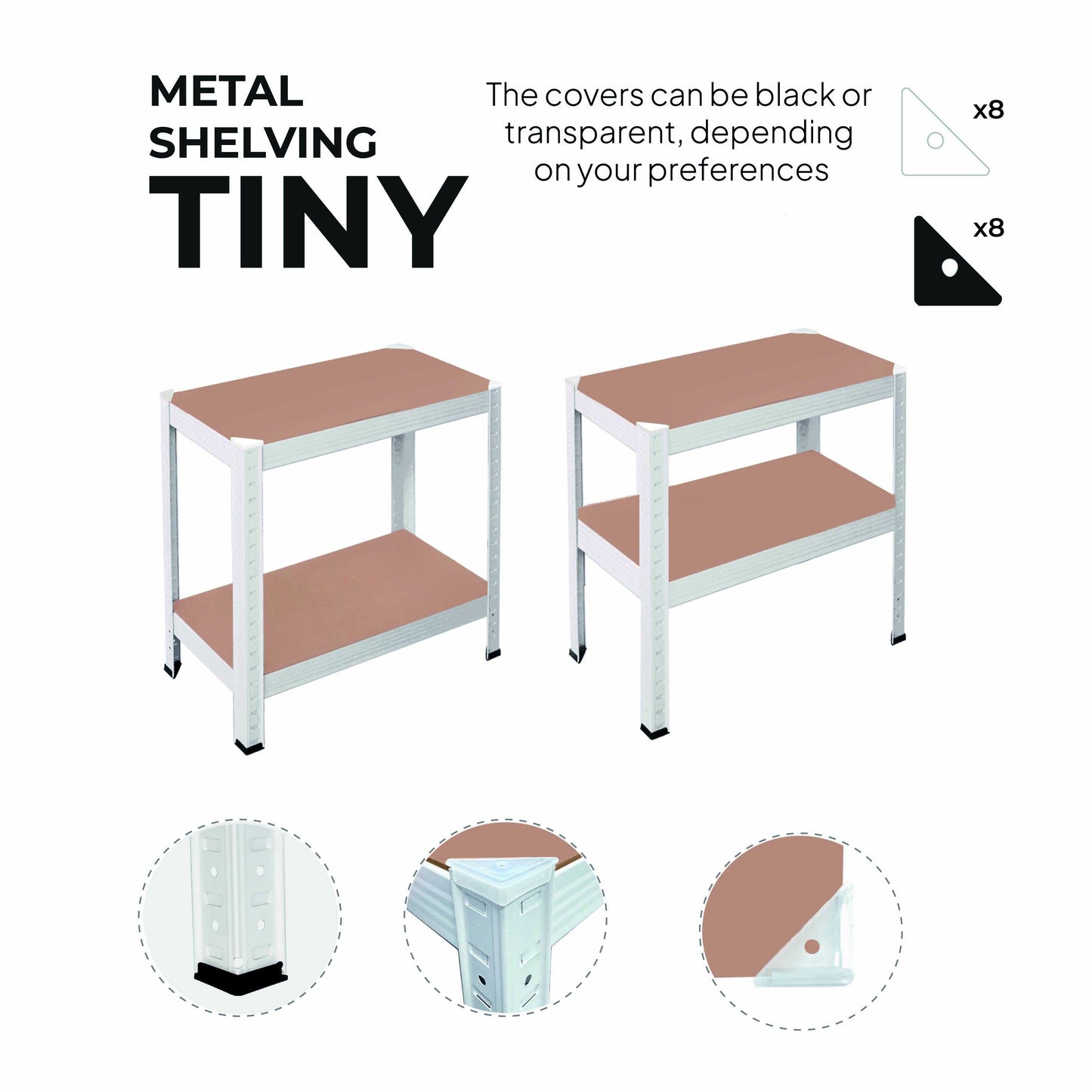 OcioDual Estanteria Metalica Blanca Tiny, Estanteria Almacenaje Trastero, 150x60x30cm, Estante Cocina, Estanterias Almacenaje