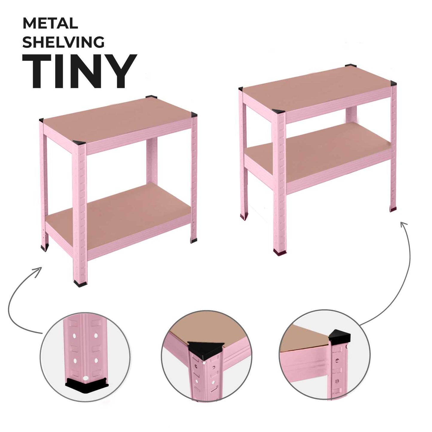 Estanteria Metalica Tiny Rosa, Estante Ideal para Hogar, Estanterias Trastero, Muebles, Oficina, Estanterias Almacenaje