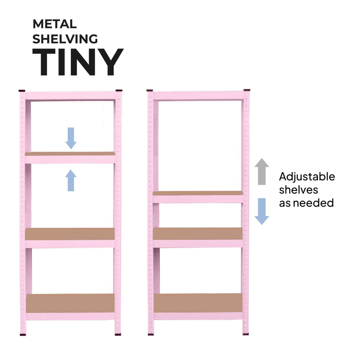 Estanteria Metalica Tiny Rosa, Estante Ideal para Hogar, Estanterias Trastero, Muebles, Oficina, Estanterias Almacenaje