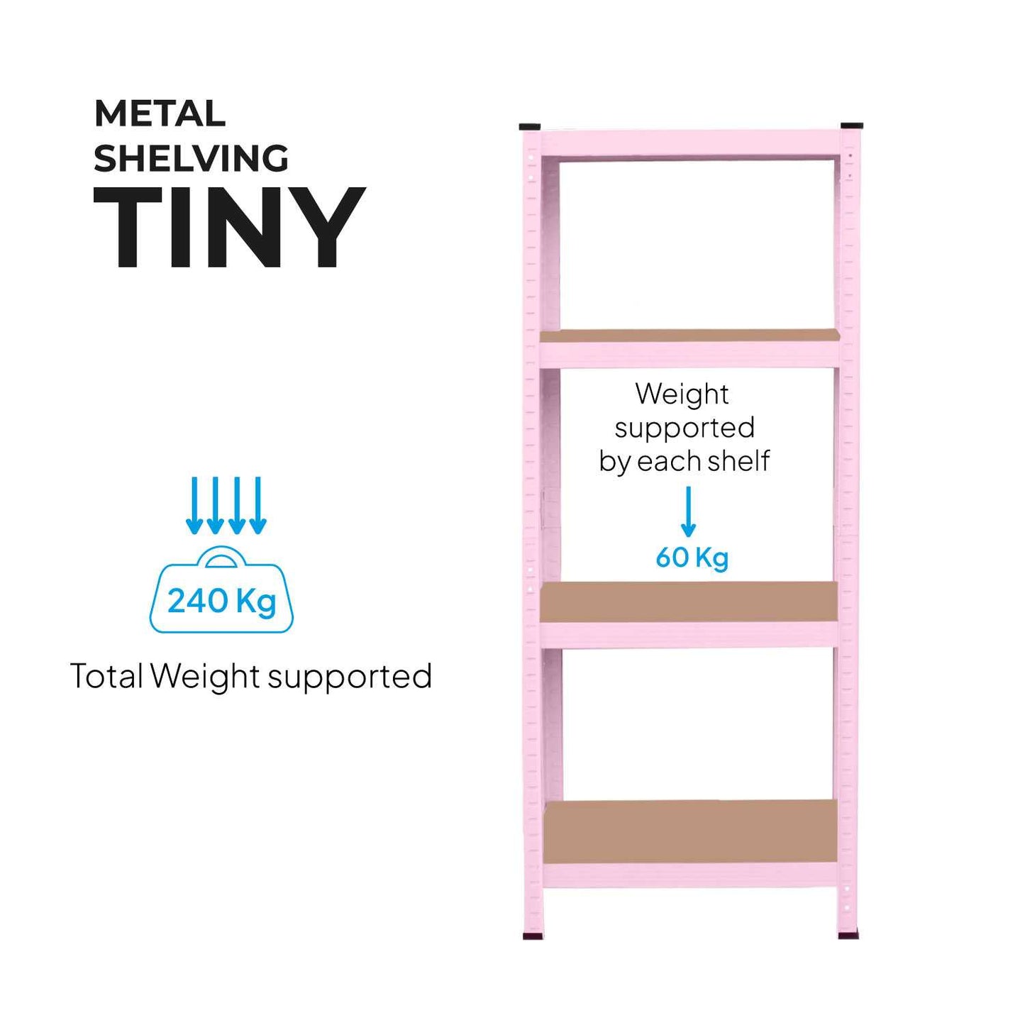 Estanteria Metalica Tiny Rosa, Estante Ideal para Hogar, Estanterias Trastero, Muebles, Oficina, Estanterias Almacenaje