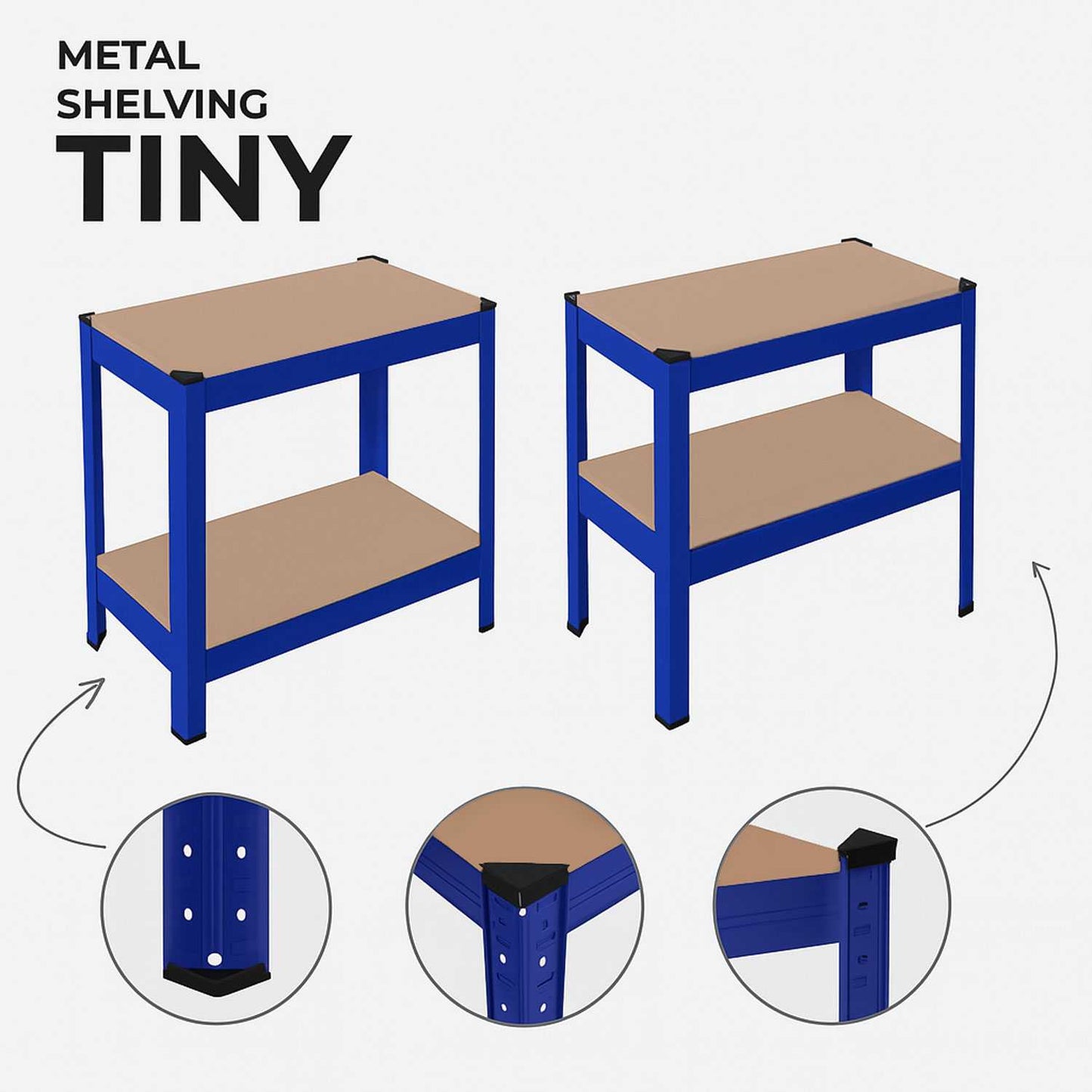 Estanteria Metalica Tiny Azul, Estante Ideal para Hogar, Estanterias Trastero, Muebles, Oficina, Estanterias Almacenaje