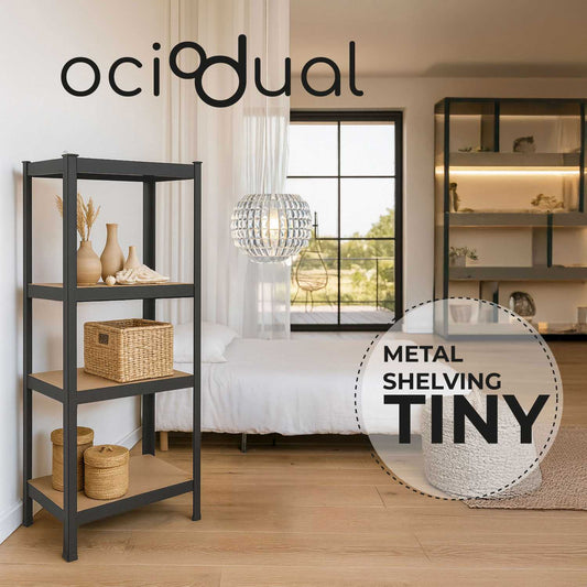 Estanteria Metalica Tiny Gris, Estante Ideal para Hogar, Estanterias Trastero, Muebles, Oficina, Estanterias Almacenaje