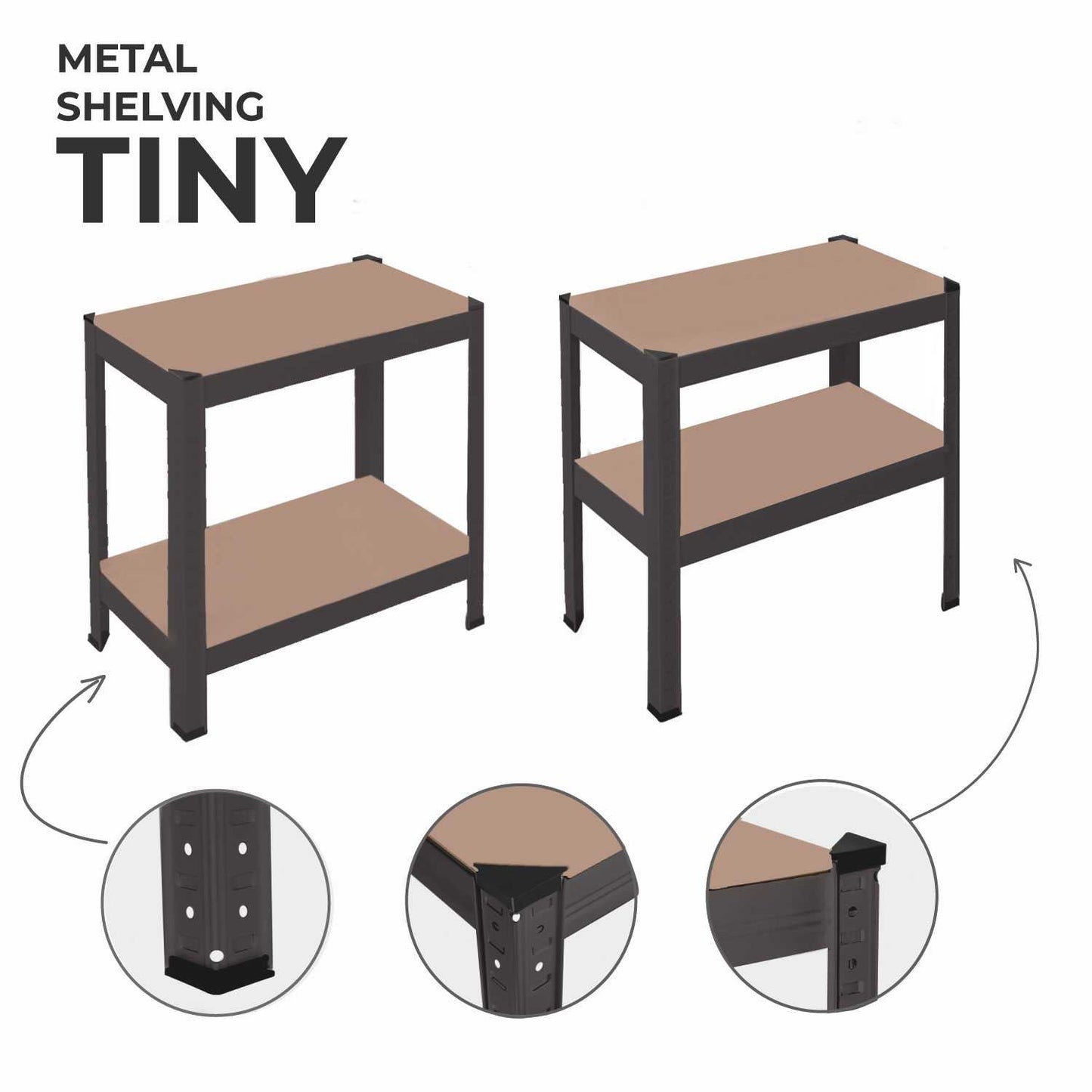 Estanteria Metalica Tiny Gris, Estante Ideal para Hogar, Estanterias Trastero, Muebles, Oficina, Estanterias Almacenaje