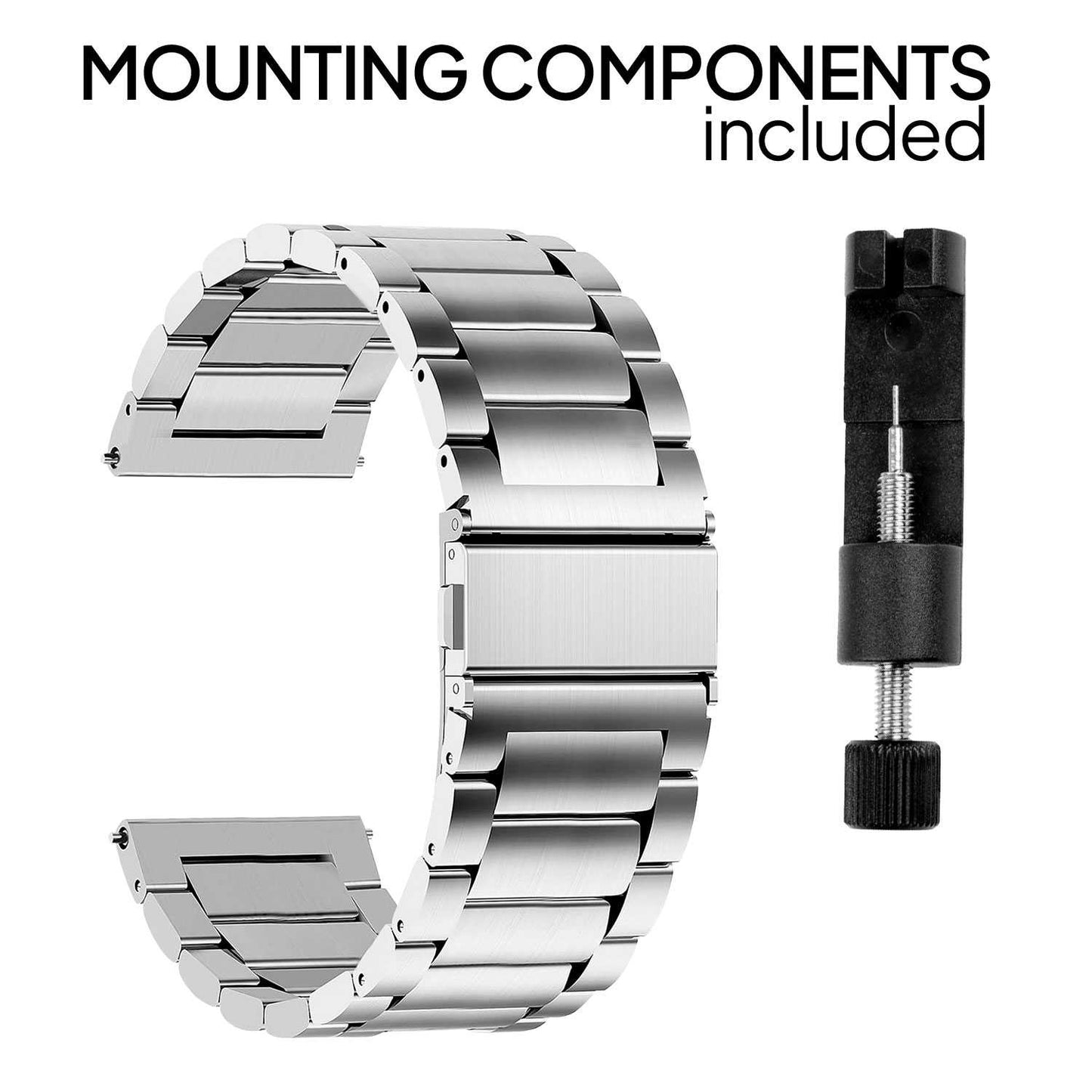 Correa Reloj Correa Metálica Acero Inoxidable Color Plata 24mm Correa Reloj Inteligente Reloj Hombre Smartwatch Mujer