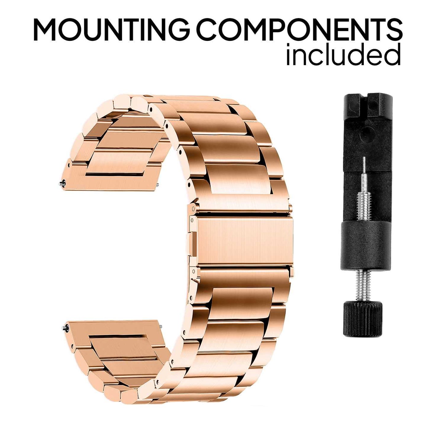 Correa Reloj Correa Metálica Acero Inoxidable Color Rosa Oro 24mm Correa Reloj Inteligente Reloj Hombre Smartwatch Mujer