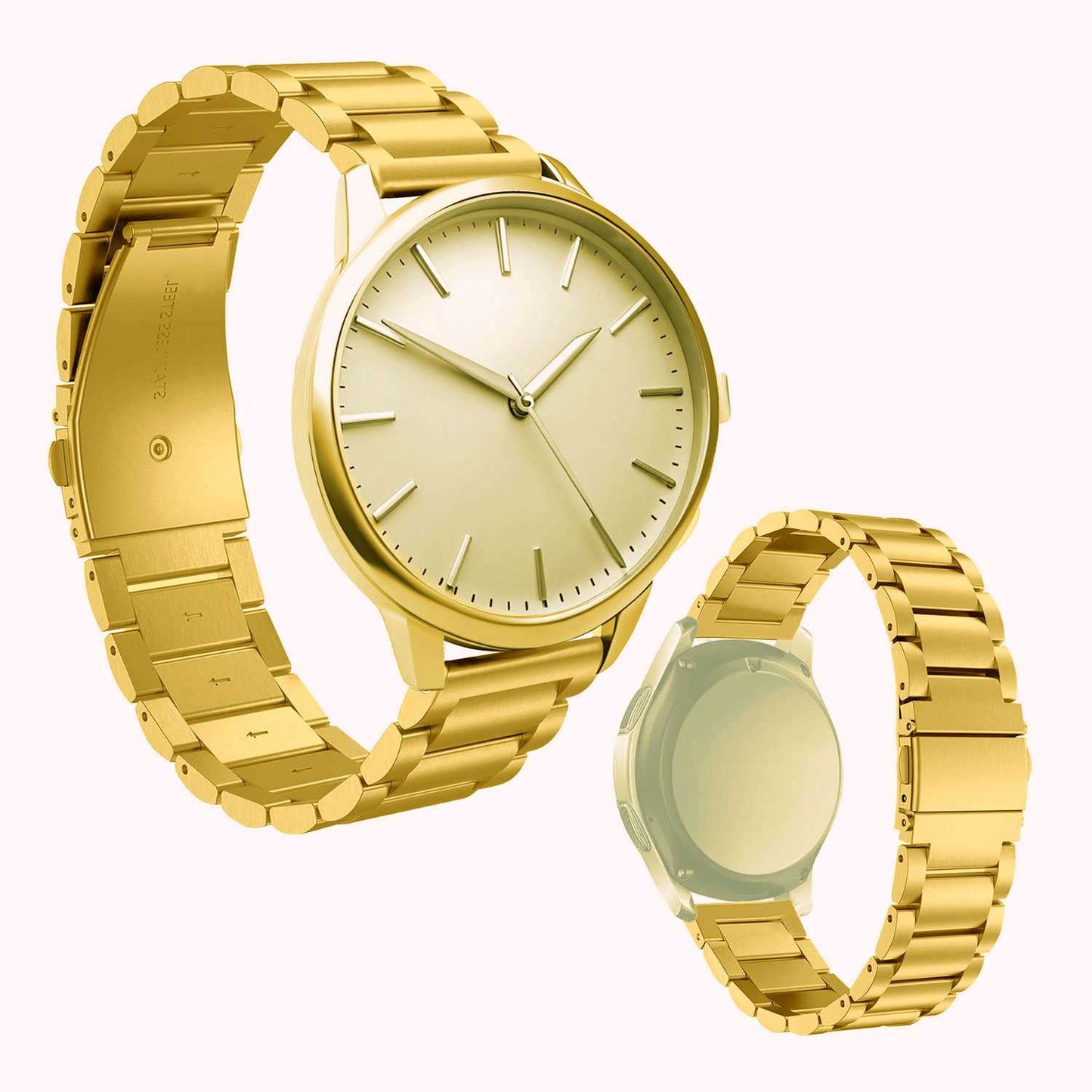 Correa Reloj Correa Metálica Acero Inoxidable Color Oro 24mm Correa Reloj Inteligente Reloj Hombre Smartwatch Mujer