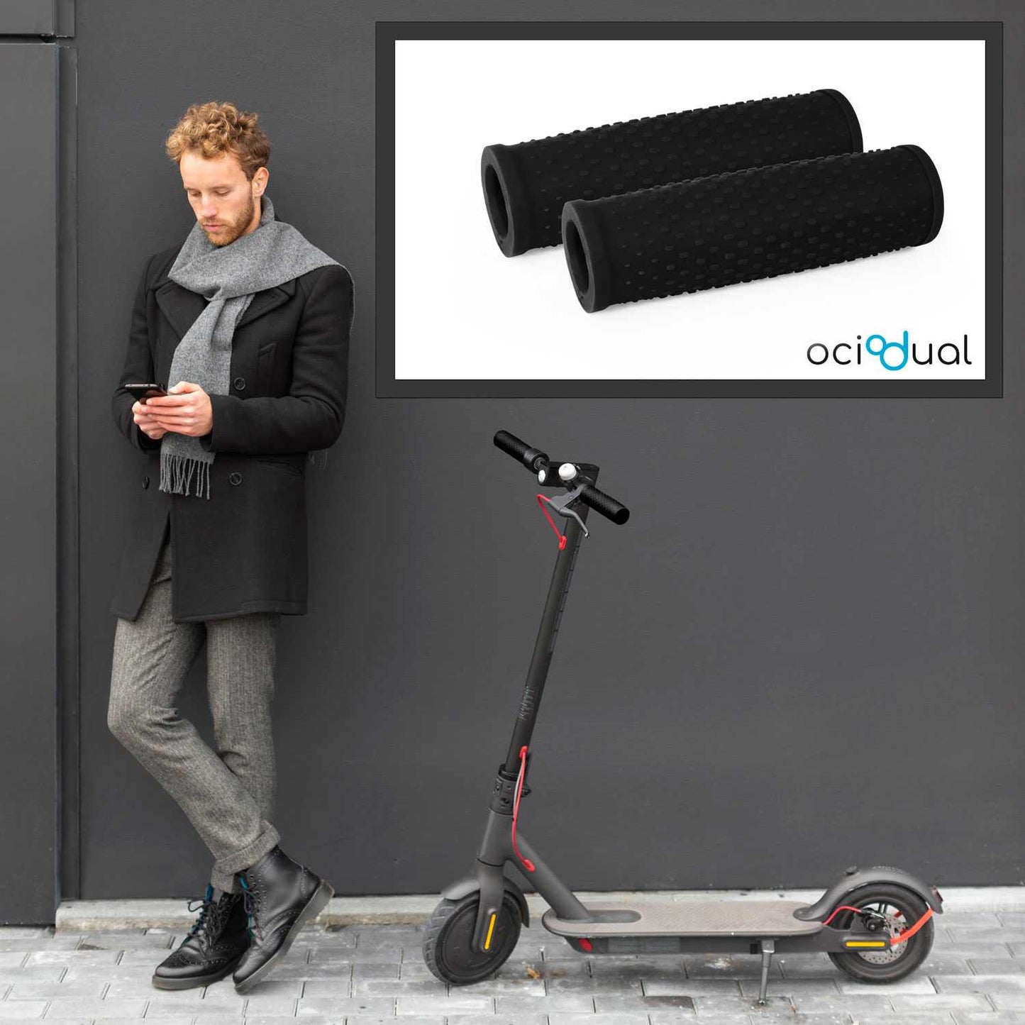 2x Empuñaduras de Goma para Manillar Patinete Eléctrico, Negro, Compatible con Xiaomi 1S / M365 / Essential / Pro / Pro 2