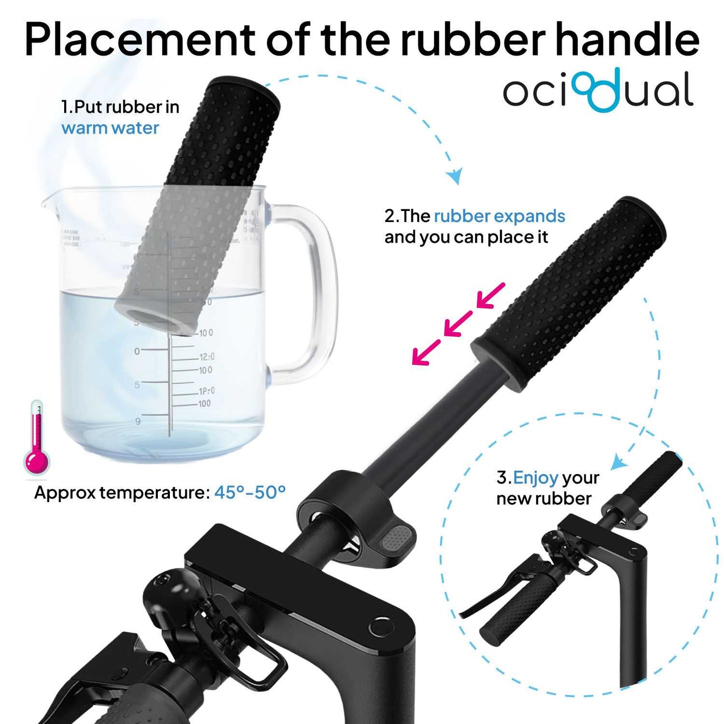 2x Empuñaduras de Goma para Manillar Patinete Eléctrico, Negro, Compatible con Xiaomi 1S / M365 / Essential / Pro / Pro 2