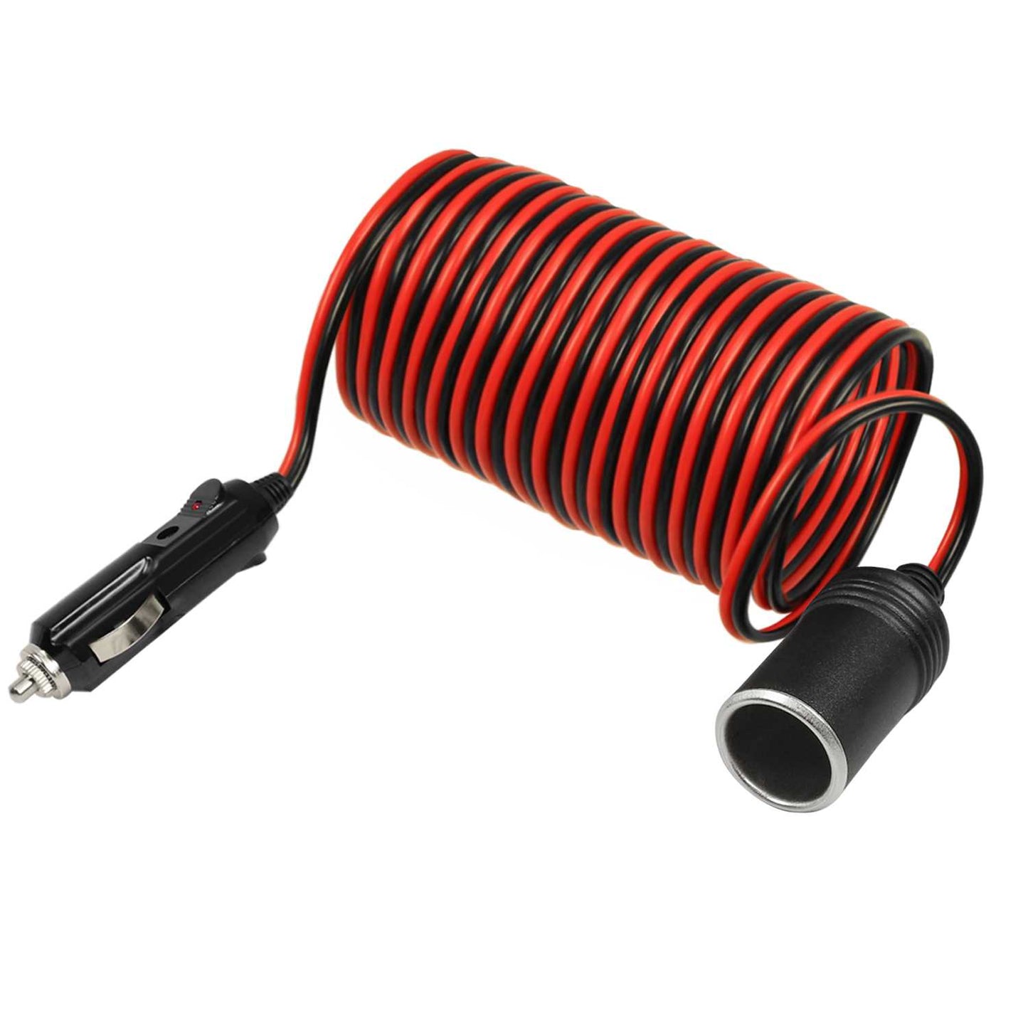 Cable Mechero Coche de 5 Metros, Accesorios coche, Cable Extensor Mecheros Coche, Enchufe 12V para Coche, 12V/24V 15A Conector