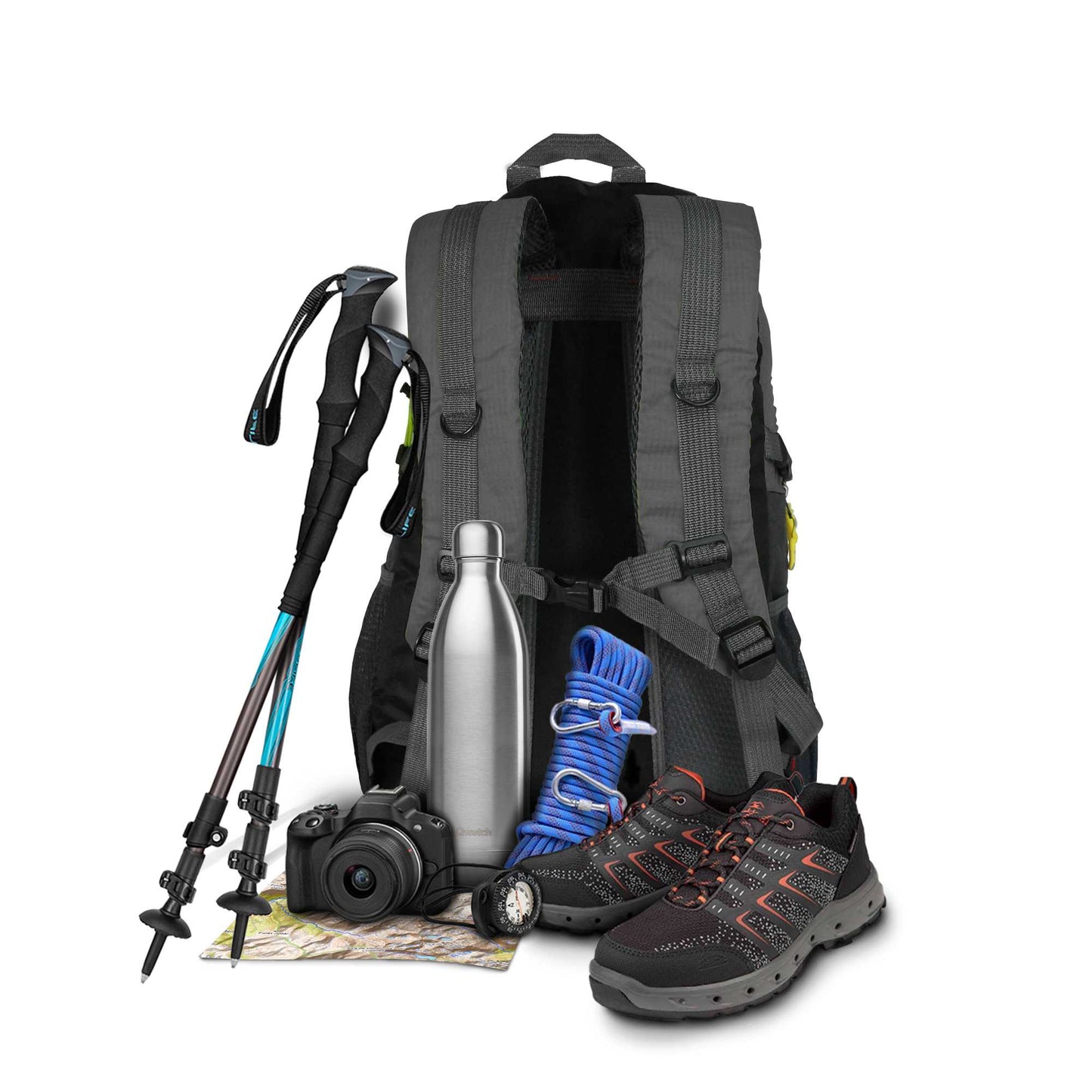 Mochila Senderismo 30L Rosa Ligera Impermeable Mochila Viaje Supervivencia Plegable Mochila Mujer Camping Mochila Hombre