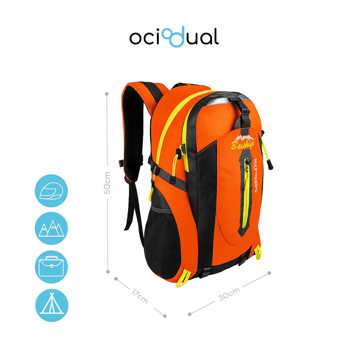Mochila Senderismo 30L Naranja Ligera Impermeable Mochila Viaje Supervivencia Plegable Mochila Mujer Camping Mochila Hombre