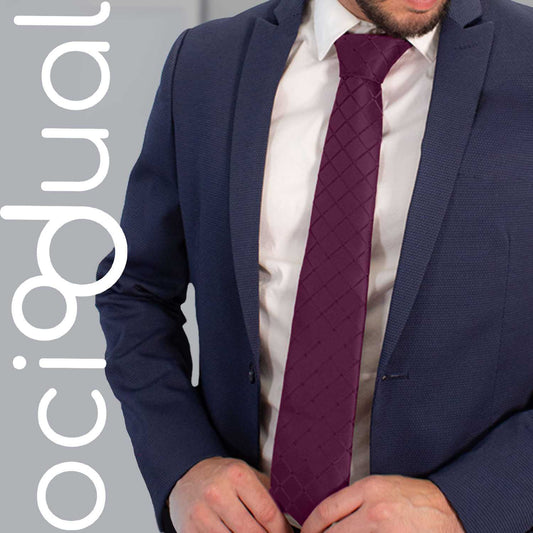 OcioDual Corbata Berenjena, Corbata Hombre con Pañuelo de Bolsillo, Conjunto Elegante para Celebraciones, Eventos, Corbatas