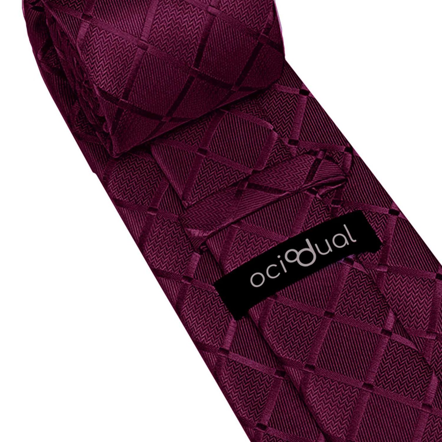 OcioDual Corbata Berenjena, Corbata Hombre con Pañuelo de Bolsillo, Conjunto Elegante para Celebraciones, Eventos, Corbatas
