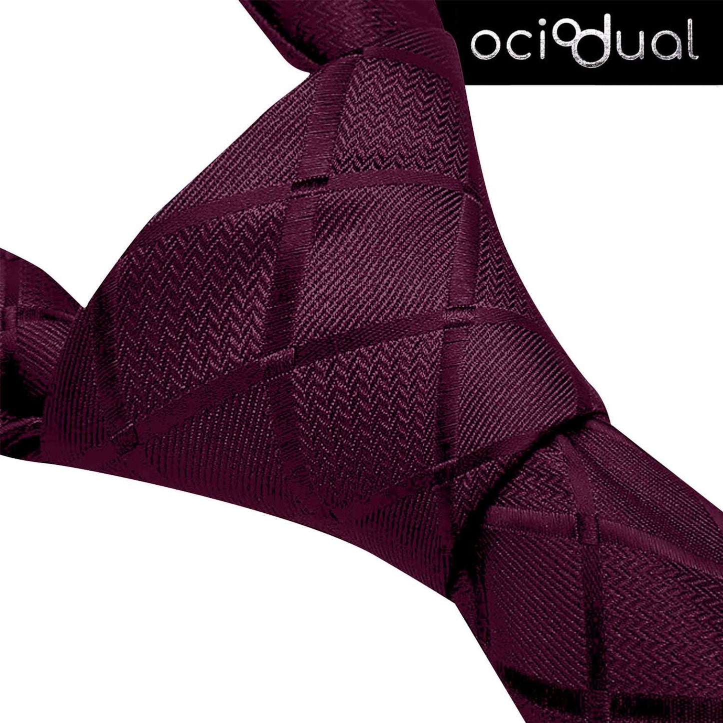 OcioDual Corbata Berenjena, Corbata Hombre con Pañuelo de Bolsillo, Conjunto Elegante para Celebraciones, Eventos, Corbatas