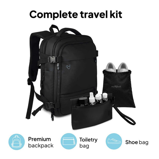 Mochila de Viaje para Cabina 55x40x20 Expandible, Ligera y Resistente. Evita Recargos