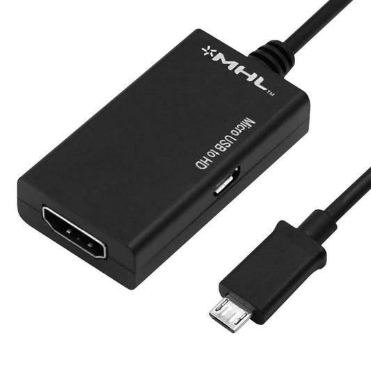 Adaptador MHL 5 Pin de Micro USB Macho a HDTV Hembra Negro para Telefonos Moviles Smartphones Tablets Televisores TV HDTV Cable Conversor 5 Pines