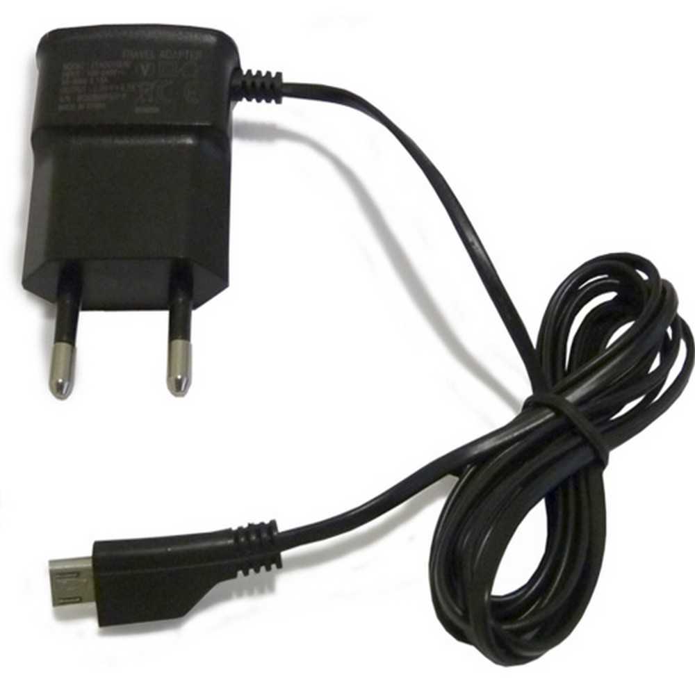 Cargador de Red Micro USB 5V 700 mAh Negro para Teléfonos Portátiles Smartphones Tablets Enchufe de Pared Adaptador