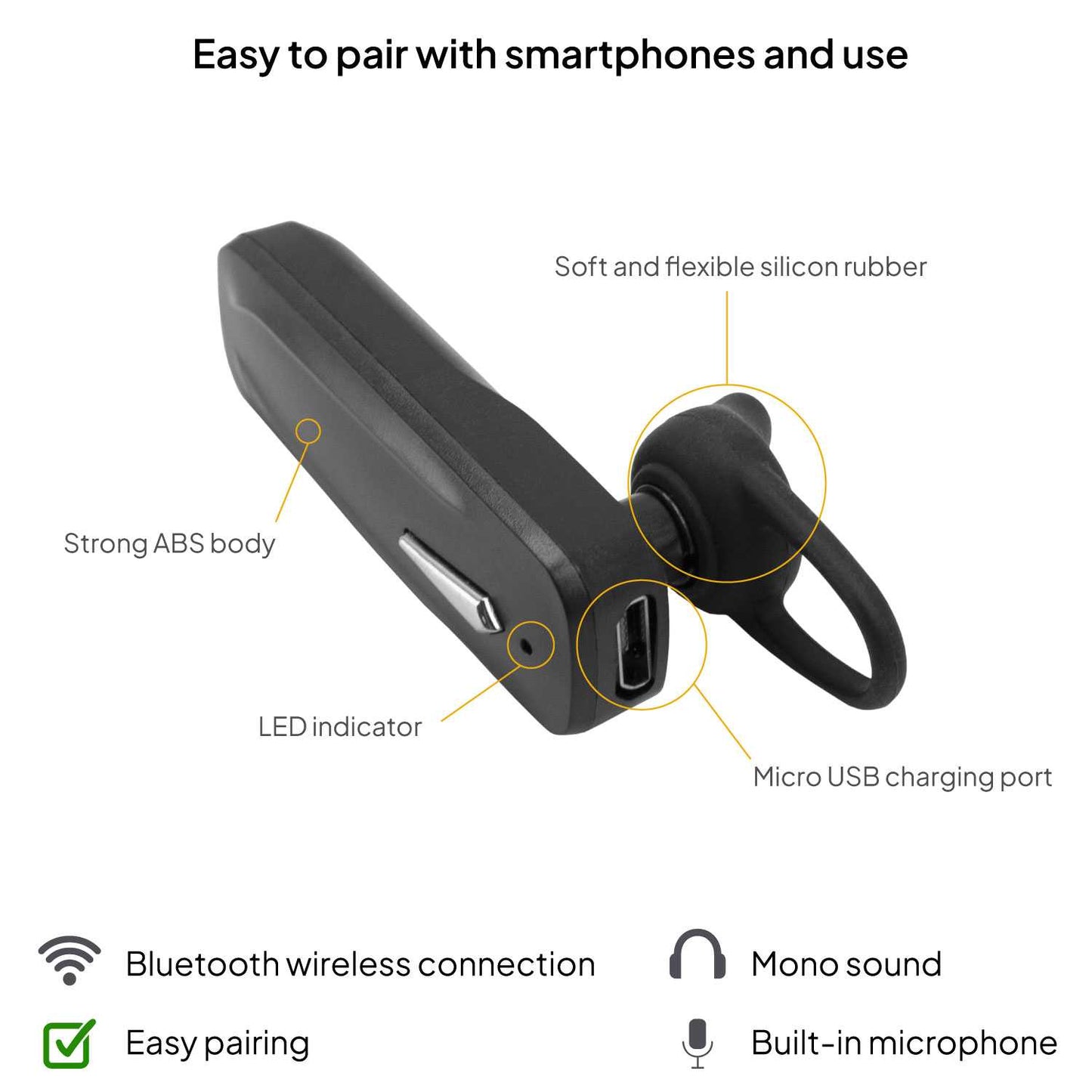 Auricular Universal Bluetooth con Manos Libres Headset Microfono para móvil PC