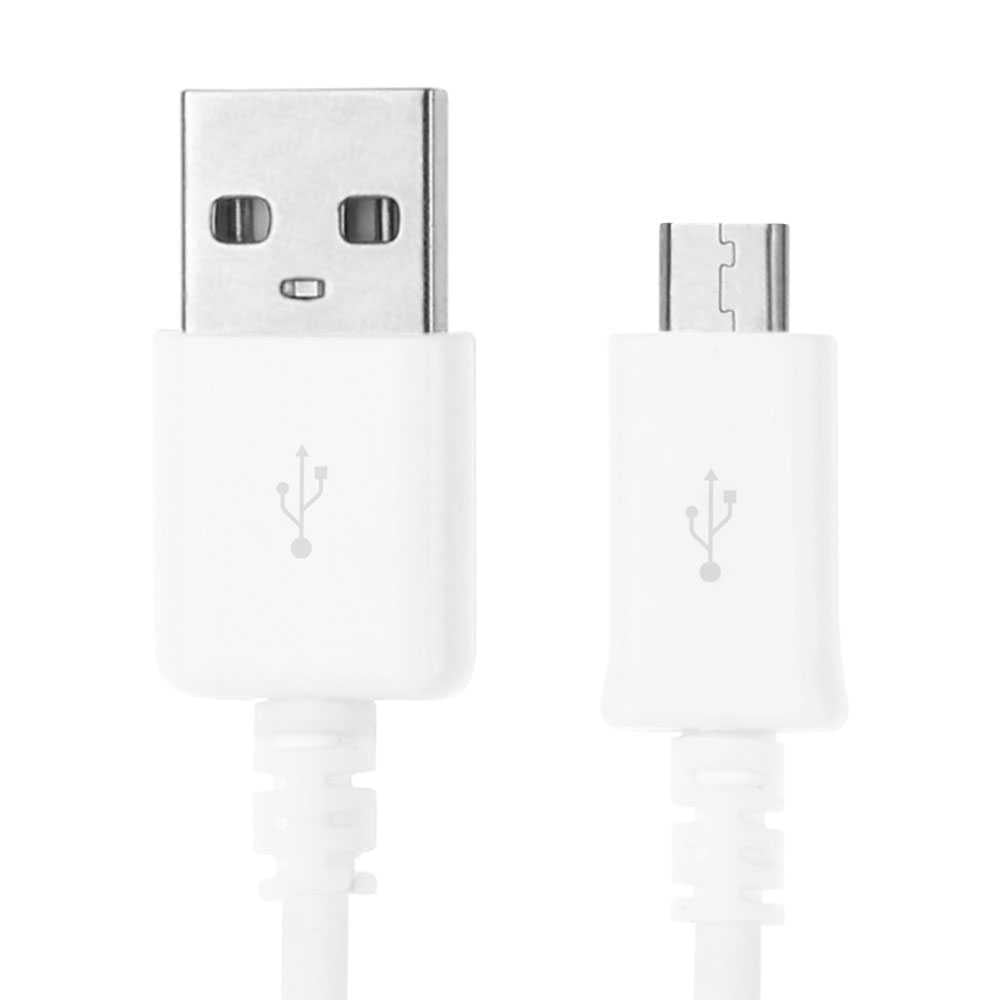Cable Micro USB B 2m 6mm Cargador Carga Rápida y Transmisión de Datos Blanco para Mando PS4 Smartphones Tablets
