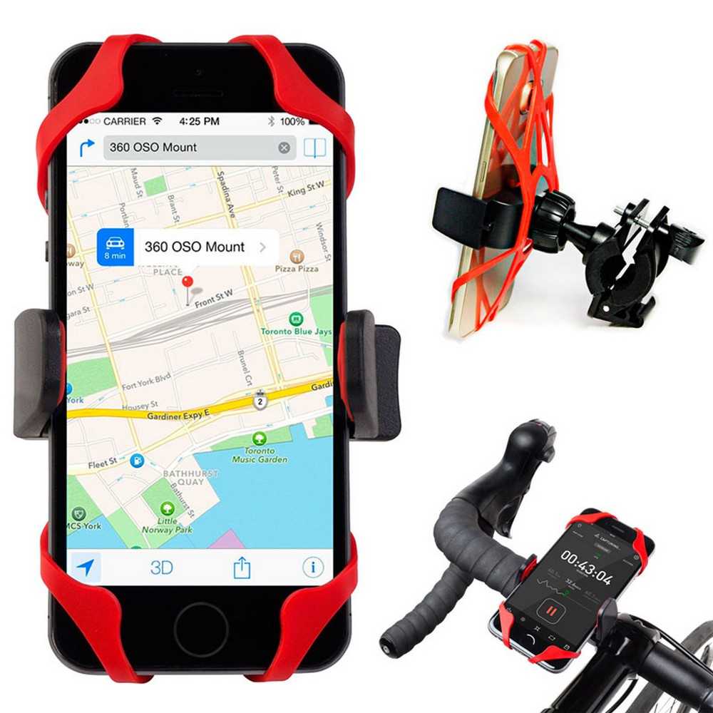 Soporte de Bicicleta Moto Bici Bike Manillar Extensible para Movil Goma Sujecion