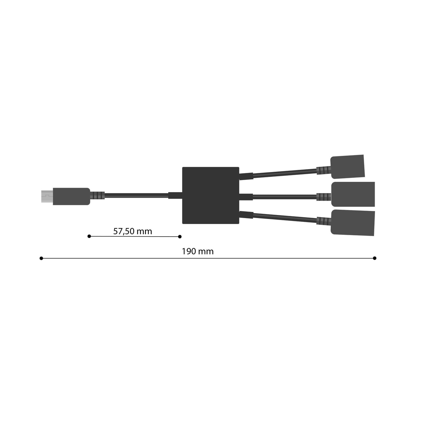 Cable Adaptador Host OTG Micro USB Macho a USB Hembra Doble HUB Negro para Teléfonos Móviles Smartphones Tablets