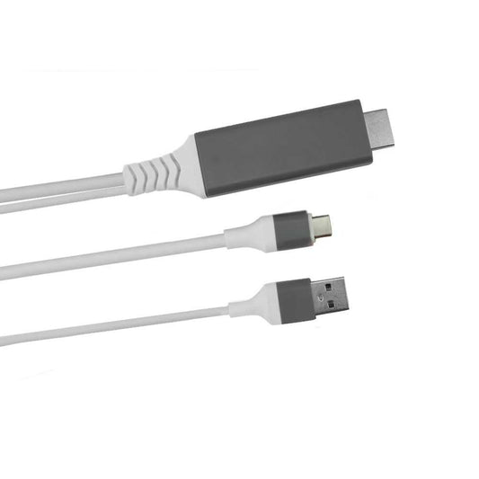 Cable Adaptador 4K de USB Tipo C a HDTV con Alimentacion Blanco para Ordenadores Portatiles Laptops TV HDTV Smartphones con modo DP ALT S22 S21 S20 S10 S9 S8 P40 P30 P20 Conversor Toma de Carga