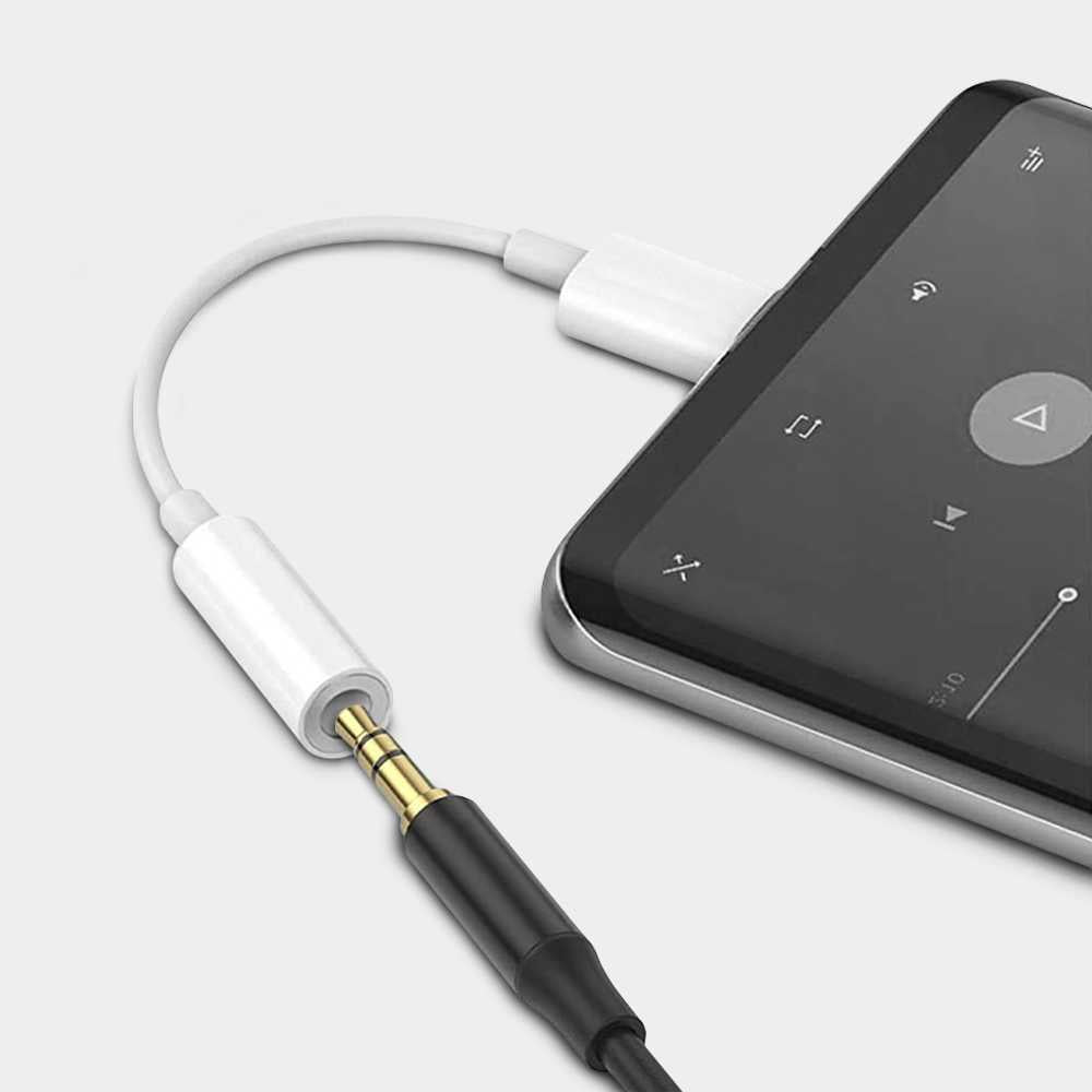 Adaptador de Conector USB Tipo C Macho a Jack 3.5mm TRRS OMTP Hembra Blanco Mini Cable Conversor Audio Sonido Estéreo