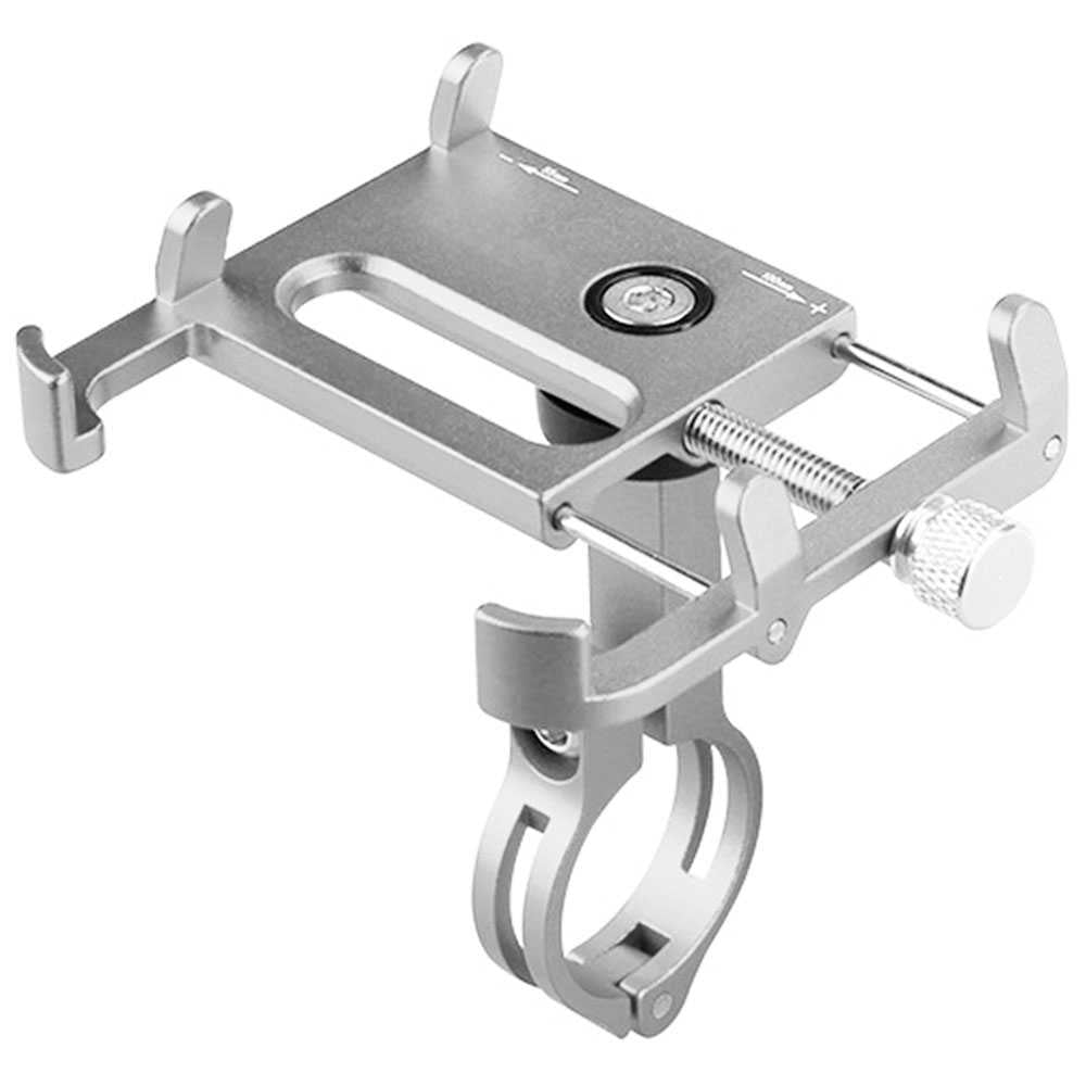 Soporte Manillar de Bicicleta Motocicleta MTB para Telefono Movil Metalico Plata