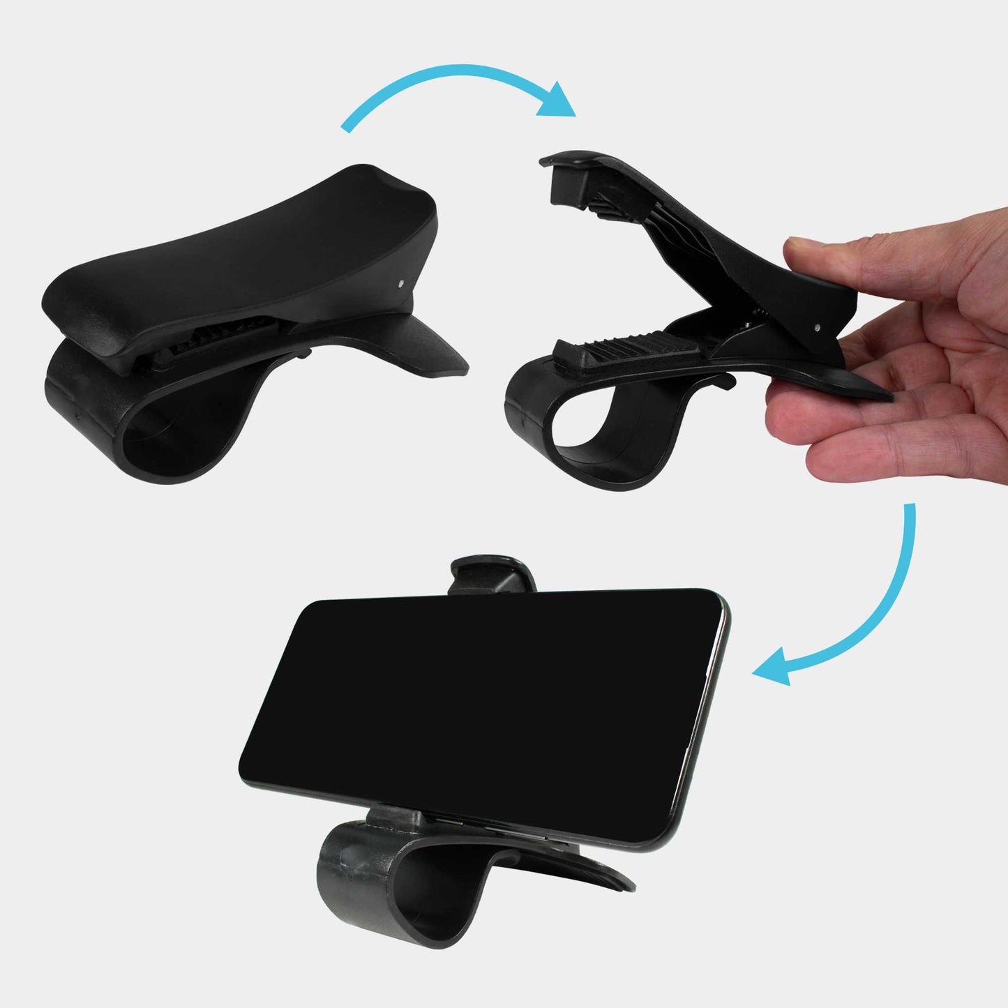 Pinza Soporte de Salpicadero de Coche para Movil Universal Car Mount Clip Negro
