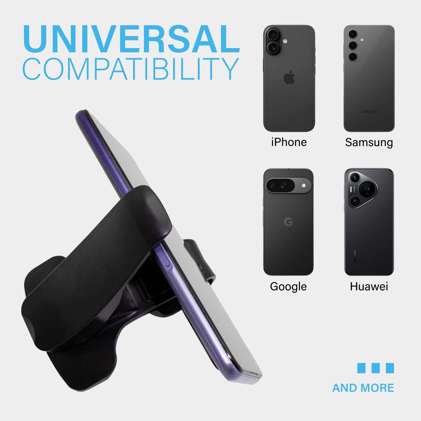 Pinza Soporte de Salpicadero de Coche para Movil Universal Car Mount Clip Negro