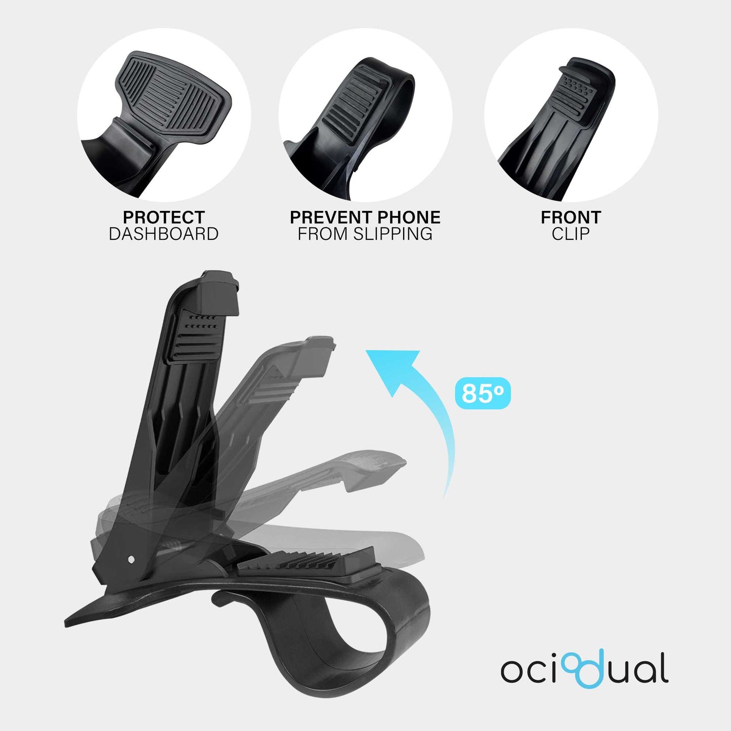 Pinza Soporte de Salpicadero de Coche para Movil Universal Car Mount Clip Negro