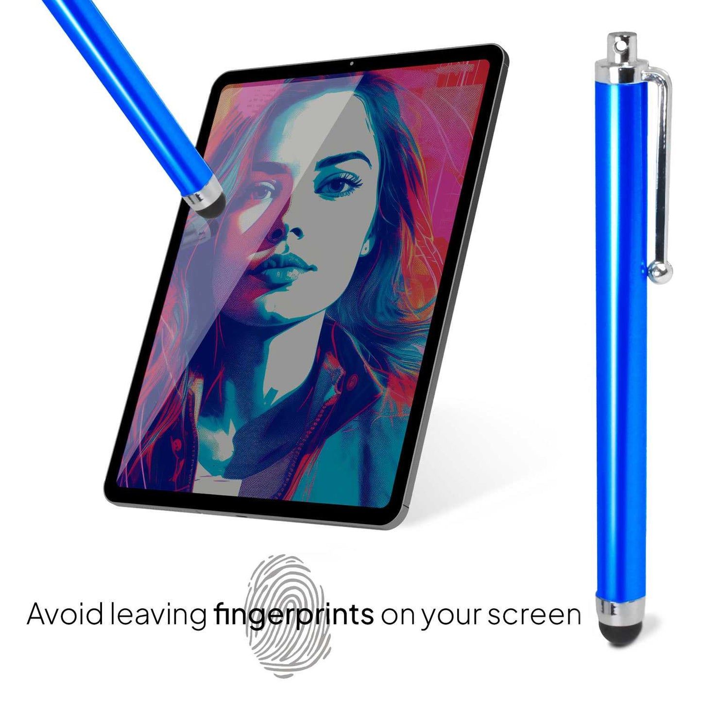 Lápiz para Pantalla Táctil, Lápiz Capacitivo Azul Claro para Tablet/iPad/iPhone/Smartphone/Android/IOS, Bolígrafo Táctil