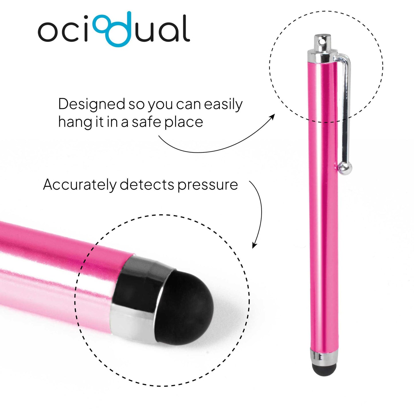 Lápiz para Pantalla Táctil, Lápiz Capacitivo Rosa para Tablet/iPad/iPhone/Smartphone/Android/IOS, Bolígrafo Táctil