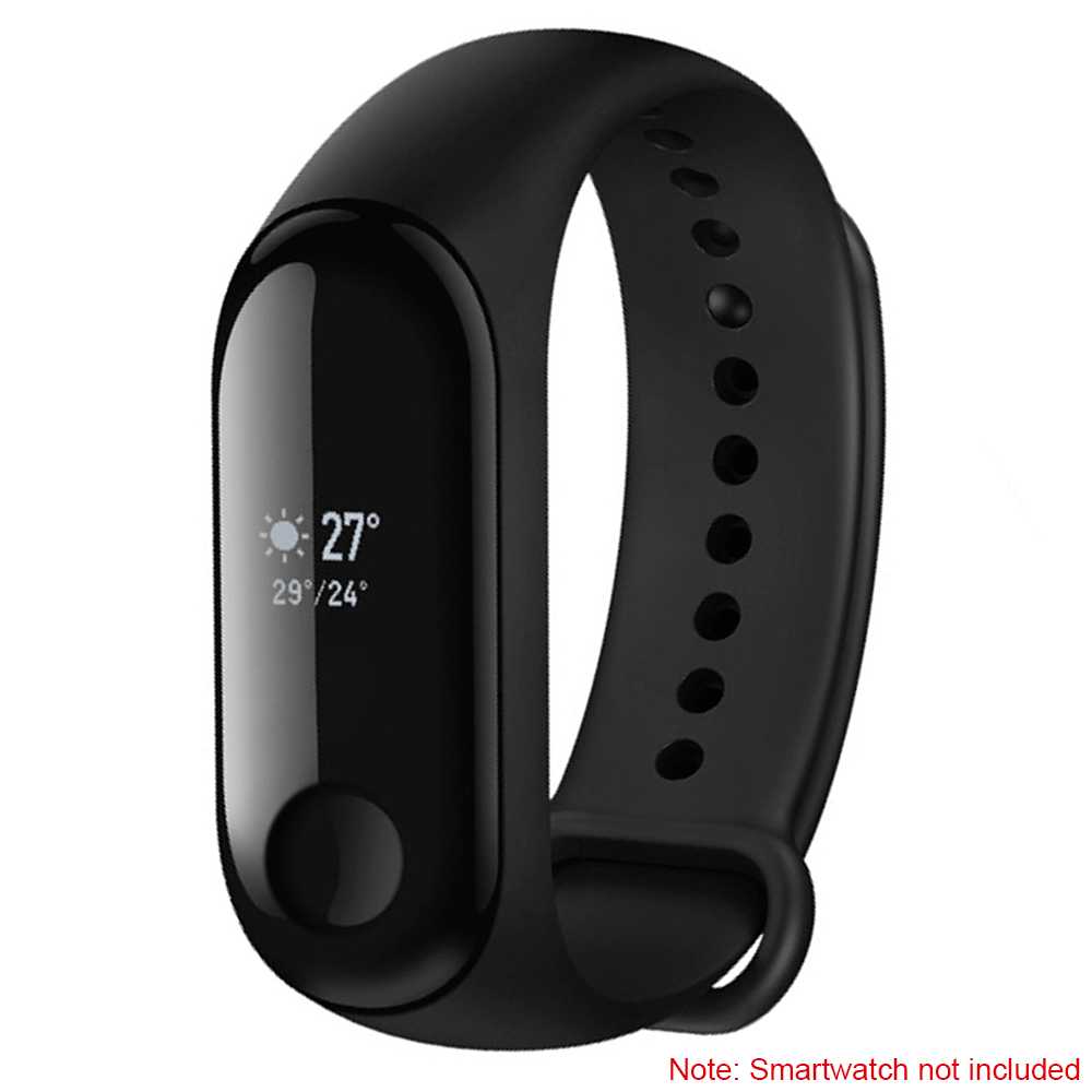 Correa de Repuesto Compatible con Xiaomi Mi Smart Band 3 4 Negra Recambio Silicona Suave Flexible Pulsera Brazalete