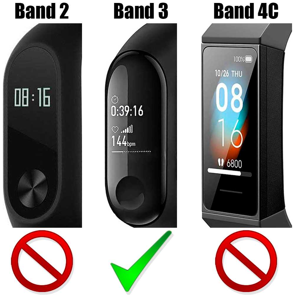 Correa de Repuesto Compatible con Xiaomi Mi Smart Band 3 4 Negra Recambio Silicona Suave Flexible Pulsera Brazalete