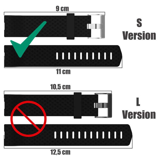 Recambio Correa de Silicona TPU Ajustable Compatible con Fit bit Charge 2 Tamaño S Negra