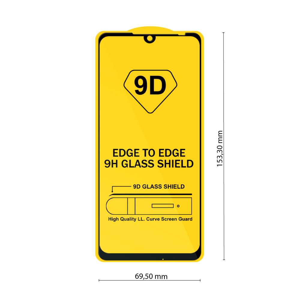 Protector de Pantalla Cristal Premium Borde Redondo Negro Compatible con Xiaomi Redmi Note 7 Vidrio Templado Antigolpes