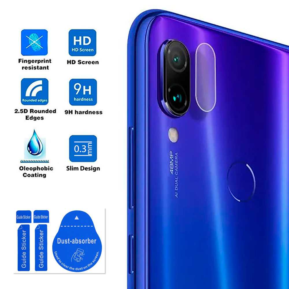 Protector de Camaras Traseras Fibra de Vidrio 9H 0.3mm para Xiaomi Redmi 7