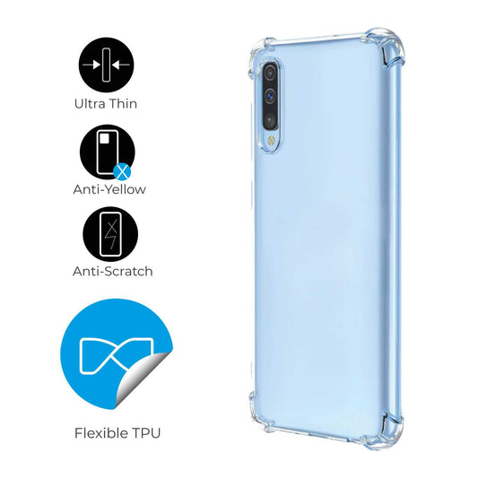 Funda de TPU para Samsung Galaxy A30S A50 A50S Esquinas Reforzadas ShockProof Anti Golpes Arañazos Silicona Bumper