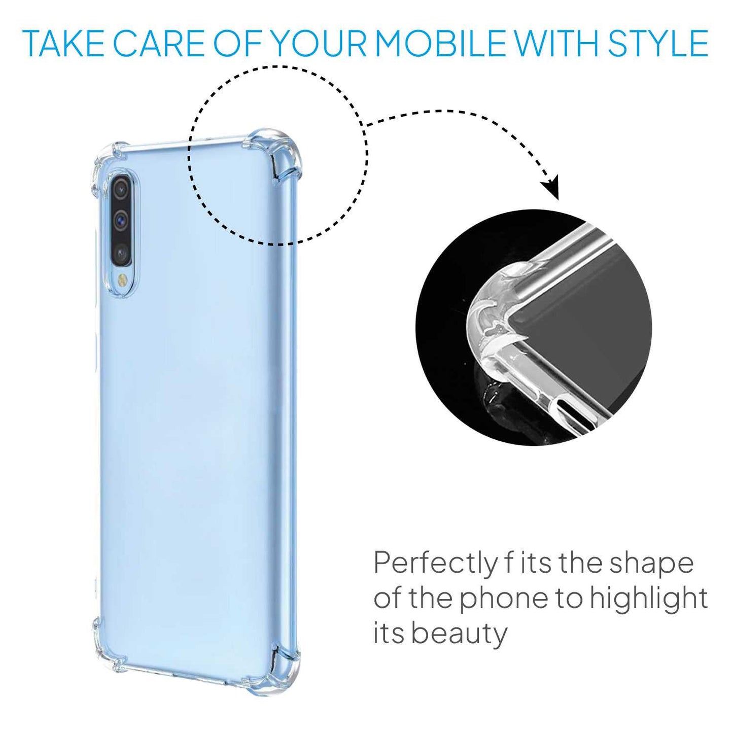 Funda de TPU para Samsung Galaxy A30S A50 A50S Esquinas Reforzadas ShockProof Anti Golpes Arañazos Silicona Bumper