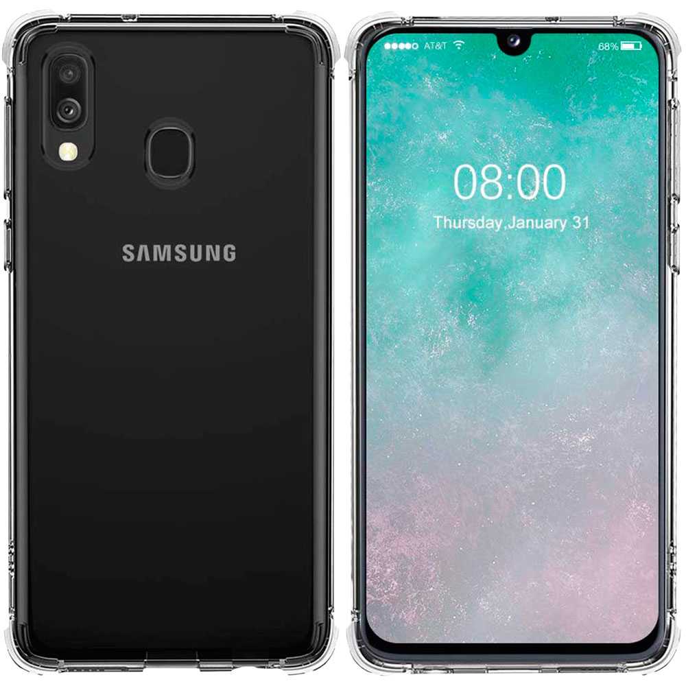 Funda de TPU para Samsung Galaxy A40 Esquinas Reforzadas ShockProof Anti Golpes Arañazos Silicona Carcasa Bumper